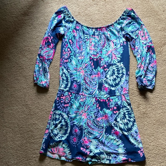 Lilly Pulitzer long sleeve, off the shoulder romper. Size medium. - Picture 1 of 4